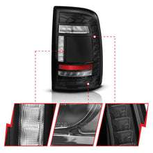 Load image into Gallery viewer, ANZO Tail Lights ANZO 19-24 RAM 2500/3500 Full LED Tail Lights SeqSig Black - Pair