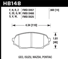 Load image into Gallery viewer, Hawk 90-93 Geo Storm / 90-92 Isuzu Impulse / 90-93 Mazda Miata DTC-60 Front Race Brake Pad Brake Pads - Racing Hawk Performance