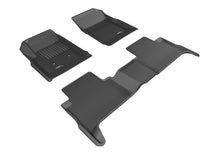 Load image into Gallery viewer, 3D MAXpider 2015-2020 GMC Canyon Crew Cab Kagu 1st & 2nd Row Floormats - Black | L1GM01801509