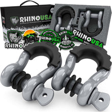 Load image into Gallery viewer, Rhino USA 3/4In D-Ring Shackle Set (2-Pack)(Gray) Shackle Kits Rhino USA