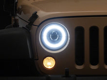Load image into Gallery viewer, Raxiom 07-08 Jeep Wrangler JK Hi Output LED Headlights/Angel Eye DRL- Black Housing- Clear Lens | J211420