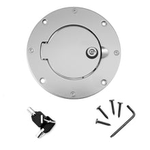 Load image into Gallery viewer, Rugged Ridge Gas Cap Door Locking Brushed Aluminum 97-06 Jeep Wrangler TJ Rugged Ridge