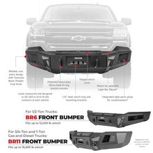 Load image into Gallery viewer, Go Rhino 11-14 Chevrolet Silverado 2500HD/3500HD BR11 Front Bumper Replacement - Tex. Black Bumpers - Steel Go Rhino