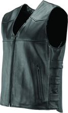 Load image into Gallery viewer, Kuryakyn Leather By River Road Plains Leather Vest Black - Small Vests Kuryakyn