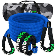Load image into Gallery viewer, Rhino USA 7/8In X 30Ft Kinetic Rope Recovery Kit W/Soft Shackles (Blue) Cargo Tie-Downs Rhino USA