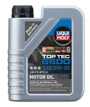 Load image into Gallery viewer, LIQUI MOLY 1L Top Tec 6600 Motor Oil SAE 0W20 - Comes in a Case of 6 Units | 22044