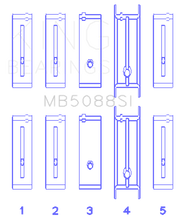 Load image into Gallery viewer, King Engine Bearings ChevrolET/Isuzu Ohv Ln2 (Size +0.25mm) Main Bearing Set King Engine Bearings