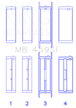 Load image into Gallery viewer, King Engine Bearings Ford V-6 183. (Size +0.25mm) Main Bearing Set King Engine Bearings