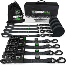 Load image into Gallery viewer, Rhino USA Cargo Tie-Downs Rhino USA Heavy Duty Ratchet Tie-Down 4-Pack Black 1.6In X 15Ft