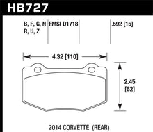 Load image into Gallery viewer, Hawk 2014 Chevrolet Corvette DTC-70 Rear Brake Pads Brake Pads - Racing Hawk Performance