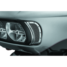 Load image into Gallery viewer, Kuryakyn Mesh Headlight Vent Accents Chrome | 6518