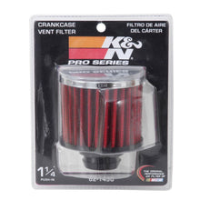 Load image into Gallery viewer, K&N Rubber Base Chrome Top Push-In Crankcase Vent Filter 3in OD x 2-1/2in H.