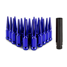 Load image into Gallery viewer, Mishimoto Steel Spiked Lug Nuts M12x1.5 20pc Set - Blue Lug Nuts Mishimoto