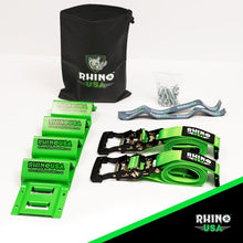 Load image into Gallery viewer, Rhino USA Utv Wheel Chock Tie-Down Kit (2-Wheel Kit) (Green) Cargo Tie-Downs Rhino USA