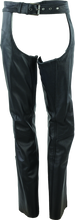 Load image into Gallery viewer, Kuryakyn Leather By River Road Plains Leather Chaps Black Womens - Small Pants Kuryakyn