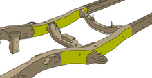 Load image into Gallery viewer, RustBuster 97-04 Dodge Dakota Front Frame Repair Kit - Left | RB7705L