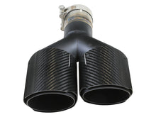 Load image into Gallery viewer, aFe AFE49T25480-C121 aFe Takeda 2.5in 304 Stainless Steel Clamp-on Exhaust Tip Passenger Side 2.5in Inlet 4inDual-Carbon