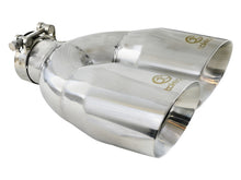 Load image into Gallery viewer, aFe AFE49T25484-P121 aFe Takeda 2.5in 304 Stainless Steel Clamp-on Tip Passenger Side 2.5in Inlet 4inDual - Polished