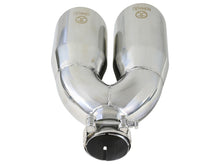 Load image into Gallery viewer, aFe AFE49T25484-P121 aFe Takeda 2.5in 304 Stainless Steel Clamp-on Tip Passenger Side 2.5in Inlet 4inDual - Polished