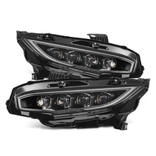 Load image into Gallery viewer, AlphaRex ARX880491 AlphaRex 16-21 Honda Civic NOVA-Series LED Proj Headlights Blk w/Activation Light & Seq.Sig / SB DRL