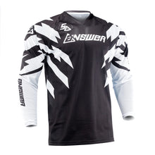 Load image into Gallery viewer, Answer Jerseys Answer 26 LE Syncron Rizz Vented Jersey Black/White/Cyan - XS