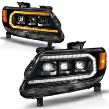 Load image into Gallery viewer, ANZO ANZ111634 ANZO 15-22 Chevy Colorado Blk Housing Full LED DRL Projector Headlight w/ Sequential Light Bar