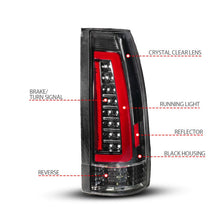 Load image into Gallery viewer, ANZO ANZ311485 ANZO 88-99 Chevy/GMC C/K1500/2500/3500 Full LED Light Tube Taillights Black Housing Clear Lens
