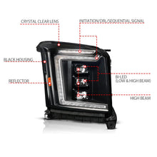 Load image into Gallery viewer, ANZO Headlights ANZO 15-20 GMC Yukon (Incl XL - Factory Halogen Models) Full LED Proj Headlights Black - Pass. Side