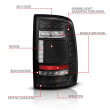 Load image into Gallery viewer, ANZO Tail Lights ANZO 19-24 RAM 2500/3500 Full LED Tail Lights SeqSig Black - Pair