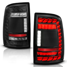 Load image into Gallery viewer, ANZO Tail Lights ANZO 19-24 RAM 2500/3500 Full LED Tail Lights SeqSig Black - Pair