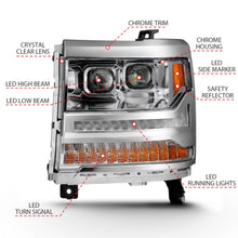 Load image into Gallery viewer, ANZO USA ZUKT_111421 ANZO USA LED Projector Headlights w/ Plank Style Chrome w/ Amber 111421