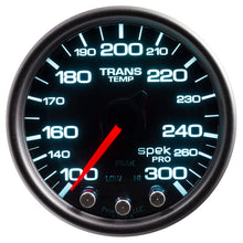 Load image into Gallery viewer, AutoMeter Gauges Autometer Spek-Pro Gauge Trans Temp 2 1/16in 300f Stepper Motor W/Peak & Warn Blk/Smoke/Blk