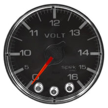 Load image into Gallery viewer, AutoMeter Gauges Autometer Spek-Pro Gauge Voltmeter 2 1/16in 16V Stepper Motor W/Peak & Warn Blk/Chrm