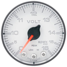 Load image into Gallery viewer, AutoMeter Gauges Autometer Spek-Pro Gauge Voltmeter 2 1/16in 16V Stepper Motor W/Peak & Warn Wht/Blk