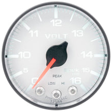 Load image into Gallery viewer, AutoMeter Gauges Autometer Spek-Pro Gauge Voltmeter 2 1/16in 16V Stepper Motor W/Peak & Warn Wht/Blk