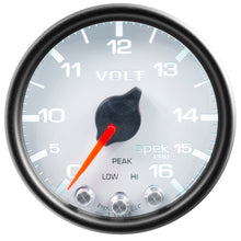 Load image into Gallery viewer, AutoMeter Gauges Autometer Spek-Pro Gauge Voltmeter 2 1/16in 16V Stepper Motor W/Peak & Warn Wht/Blk