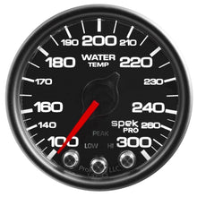 Load image into Gallery viewer, AutoMeter Gauges Autometer Spek-Pro Gauge Water Temp 2 1/16in 300f Stepper Motor W/Peak & Warn Blk/Blk