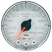 Load image into Gallery viewer, AutoMeter Gauges Autometer Spek-Pro Gauge Water Temp 2 1/16in 300f Stepper Motor W/Peak & Warn Slvr/Chrm
