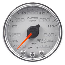 Load image into Gallery viewer, AutoMeter Gauges Autometer Spek-Pro Gauge Water Temp 2 1/16in 300f Stepper Motor W/Peak & Warn Slvr/Chrm