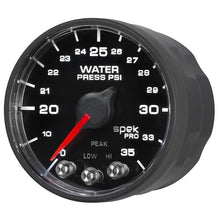 Load image into Gallery viewer, AutoMeter Gauges Autometer Spek-Pro - Nascar 2-1/16in Water Press 0- 35 psi Bfb Sp