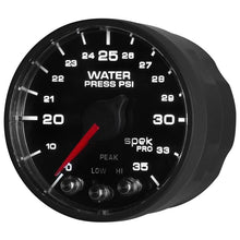 Load image into Gallery viewer, AutoMeter Gauges Autometer Spek-Pro - Nascar 2-1/16in Water Press 0- 35 psi Bfb Sp