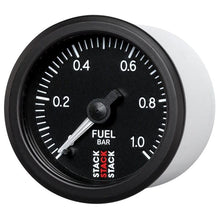 Load image into Gallery viewer, AutoMeter Gauges Autometer Stack 52mm 0-1 Bar M10 Male Pro Stepper Motor Fuel Pressure Gauge - Black