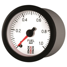 Load image into Gallery viewer, AutoMeter Gauges Autometer Stack 52mm 0-1 Bar M10 Male Pro Stepper Motor Fuel Pressure Gauge - White