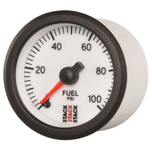 Load image into Gallery viewer, AutoMeter Gauges Autometer Stack 52mm 0-100 PSI 1/8in NPTF Male Pro Stepper Motor Fuel Pressure Gauge - White
