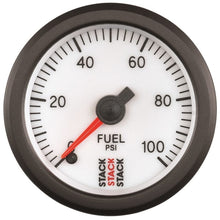 Load image into Gallery viewer, AutoMeter Gauges Autometer Stack 52mm 0-100 PSI 1/8in NPTF Male Pro Stepper Motor Fuel Pressure Gauge - White