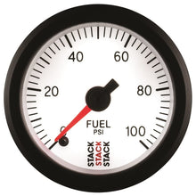 Load image into Gallery viewer, AutoMeter Gauges Autometer Stack 52mm 0-100 PSI 1/8in NPTF Male Pro Stepper Motor Fuel Pressure Gauge - White