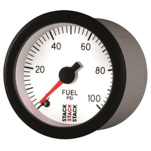 Load image into Gallery viewer, AutoMeter Gauges Autometer Stack 52mm 0-100 PSI 1/8in NPTF Male Pro Stepper Motor Fuel Pressure Gauge - White