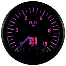 Load image into Gallery viewer, AutoMeter Gauges Autometer Stack 52mm 0-15 PSI 1/8in NPTF Male Pro-Control Fuel Pressure Gauge - Black