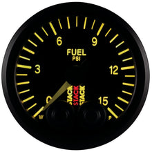 Load image into Gallery viewer, AutoMeter Gauges Autometer Stack 52mm 0-15 PSI 1/8in NPTF Male Pro-Control Fuel Pressure Gauge - Black