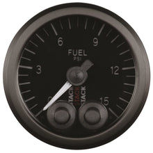 Load image into Gallery viewer, AutoMeter Gauges Autometer Stack 52mm 0-15 PSI 1/8in NPTF Male Pro-Control Fuel Pressure Gauge - Black